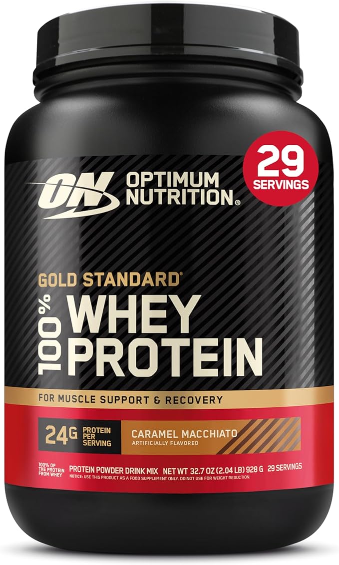 Optimum Nutrition New Flavor Gold Standard 100% Whey Protein Powder Caramel Macchiato 2 Pound (Pack of 1) (Packaging May Vary)