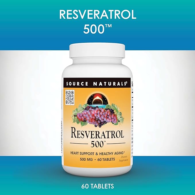 Source Naturals Resveratrol 500 Heart Support &amp Healthy Aging* 500 mg - 120 Tablets