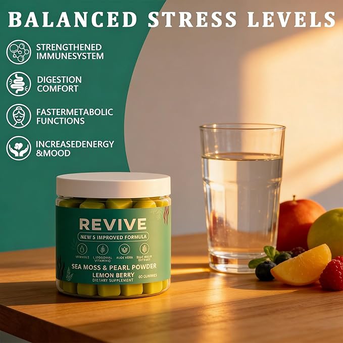 2026 New Hair Revive Gummies Professional Revive Hair Gummies with Vitamin C Vitamin E Hair Growth for Women &amp Men - Sea Moss for Hair Loss Hair &amp Skin Support Vegan Non-GMO 60 Gummies (2