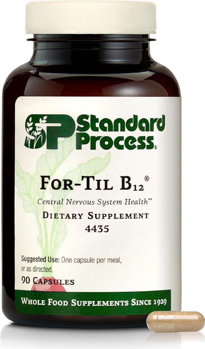 Standard Process - for-Til B12 - Vitamin B12 Supplement for Brain &amp Nervous System Support - Immune Health &amp Cellular Function - Non-Dairy &amp Non-Soy Supplement - 90 Capsules