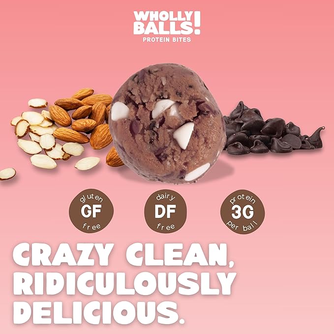 Wholly Balls Protein Bites – Healthy Plant-Based Snack | High Protein Low Sugar Gluten-Free Energy Balls (Pack of 3 Rocky Roadie)