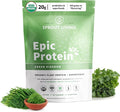 Sprout Living Epic Protein Plant Based Protein &amp Superfoods Powder Green Kingdom | 20 Grams Organic Protein Powder Greens Vegan Non Dairy Non-GMO Gluten Free Low Sugar (1 Pound 12 Serving