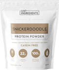 JUST INGREDIENTS Snickerdoodle Protein Powder - Grass-Fed Whey Plant Proteins Cinnamon Vanilla - 30 Servings
