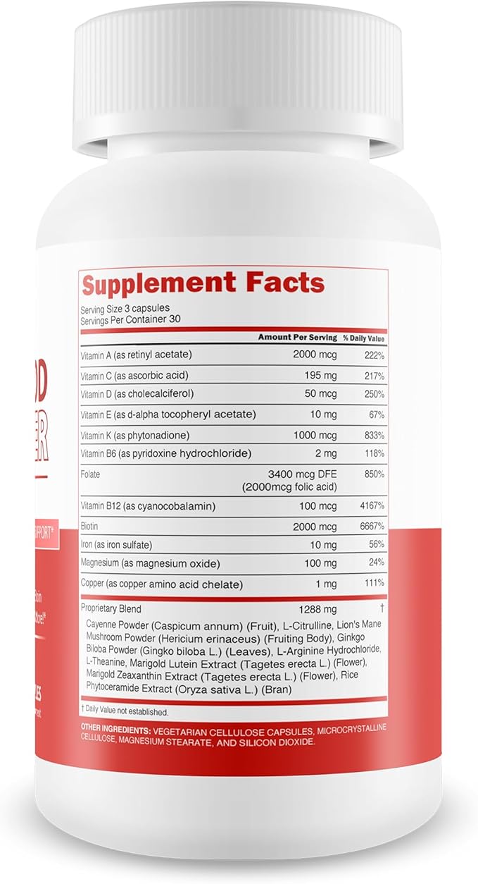 Iron Blood Stabilizer Pro - Our Best Blood Support Supplements - Circulation Support Pressure Supplement - Fe and Vitamin B12 Supplement - Magnesium Iron Supplement 10 mg Sugar Balance