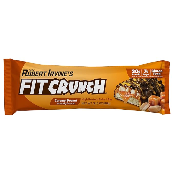 Fit Crunch Full Size Protein Bars (12 Bars Caramel Peanut)