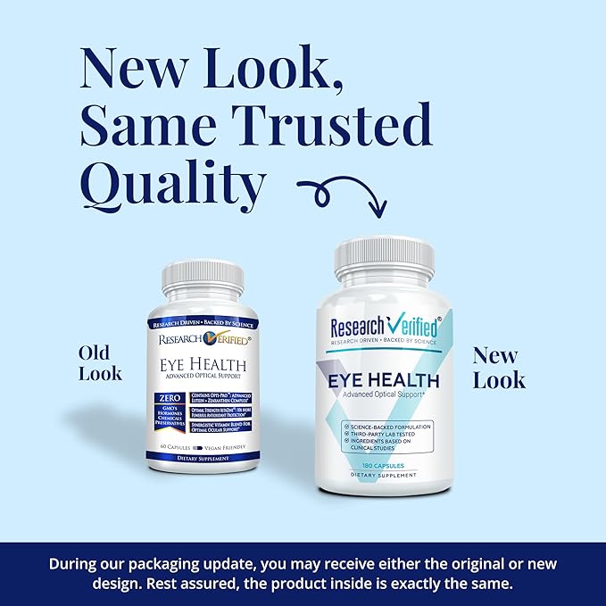 Research Verified Eye Health - Nourish and Protect Eyes and Vision Support Healthy Retina Improve Blood Supply to Eyes - Vitamins A B C and E - 360 Capsules - 6 Month Supply - Made in The USA