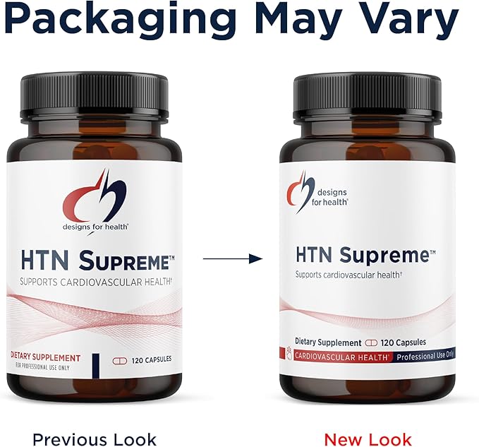 Designs for Health HTN Supreme - Cardiovascular Support with Bonito + Grape Seed Extract Supplement Designed to Help Promote Healthy Blood Pressure (120 Capsules)