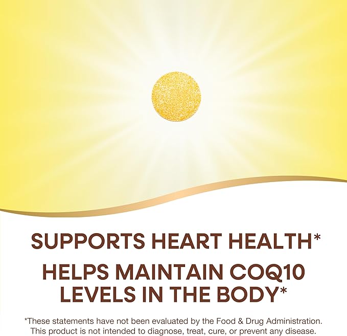 Nature's Way SMART Q10 CoQ10 Supports Heart Health &amp Cellular Energy* Tropical Fruit Flavored 100 mg per Serving 30 Chewable Tablets (Packaging May Vary)