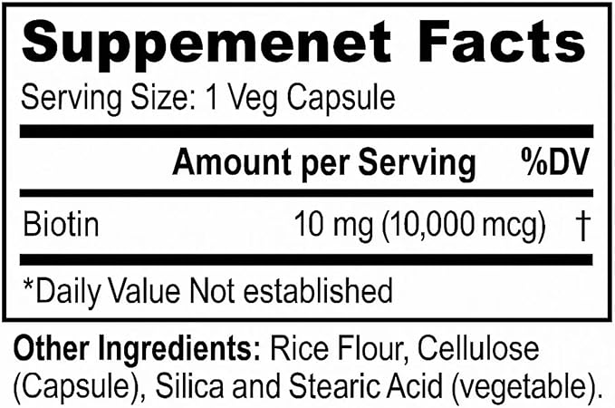 New Life Biotin 10000mg Hair Support 60 Veg Capsules 60 Capsules