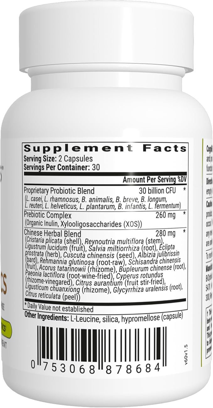 BIOptimizers Cognibiotics Probiotic Brain Supplement - Helps Support Mood Better Focus Memory Mental Clarity - 60 Capsules