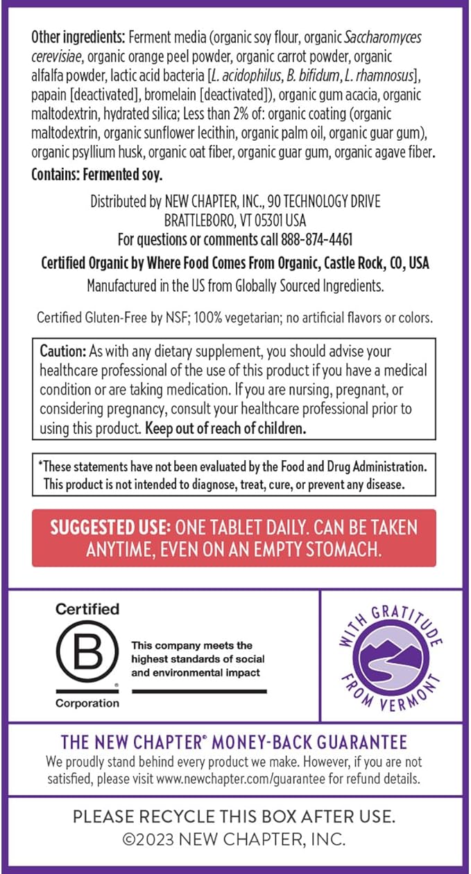 New Chapter Women’s Multivitamin 55+AstaxanthinB6B12D3Vitamin C &amp ZincImmuneHeartCellular Energyand Bone SupportGentle on The StomachDailyNon-GMOGluten-Free96 Tablets(Pack of 2)
