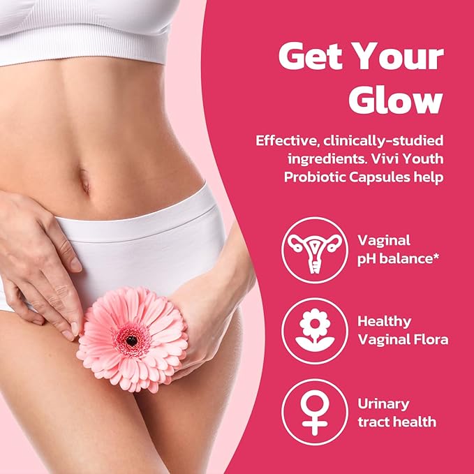 Vaginal Probiotics – pH Balance Feminine Odor Control &amp Yeast Support Probiotics for Women with Prebiotics &amp Lactobacillus Blend 60 Capsules