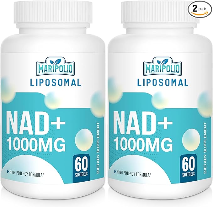 Liposomal NAD+ 1000 mg Supplement | High Bioavailability Liposomal Delivery | Cellular Energy &amp Wellness Support | Pure NAD+ Dietary Supplement for MenWomen 120 Softgels