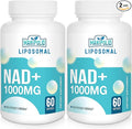 Liposomal NAD+ 1000 mg Supplement | High Bioavailability Liposomal Delivery | Cellular Energy &amp Wellness Support | Pure NAD+ Dietary Supplement for MenWomen 120 Softgels
