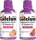 Bluebonnet Nutrition Liquid Calcium Magnesium Citrate &amp Vitamin D3 Daily Bone Support Supplement - Strawberry &amp Mixed Berry Bundle