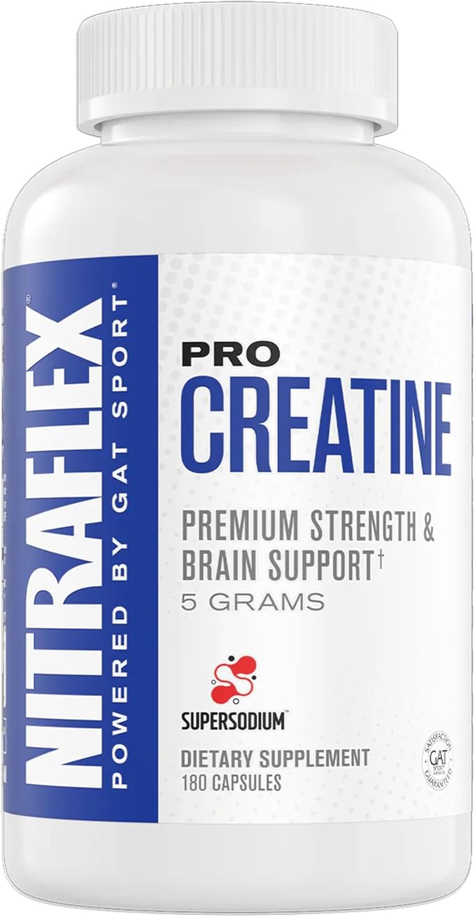 GAT SPORT Pro Creatine Capsules Strengh Wellness Brain Health Enhanced Absorption 5 Grams 150 Veggie Capsules