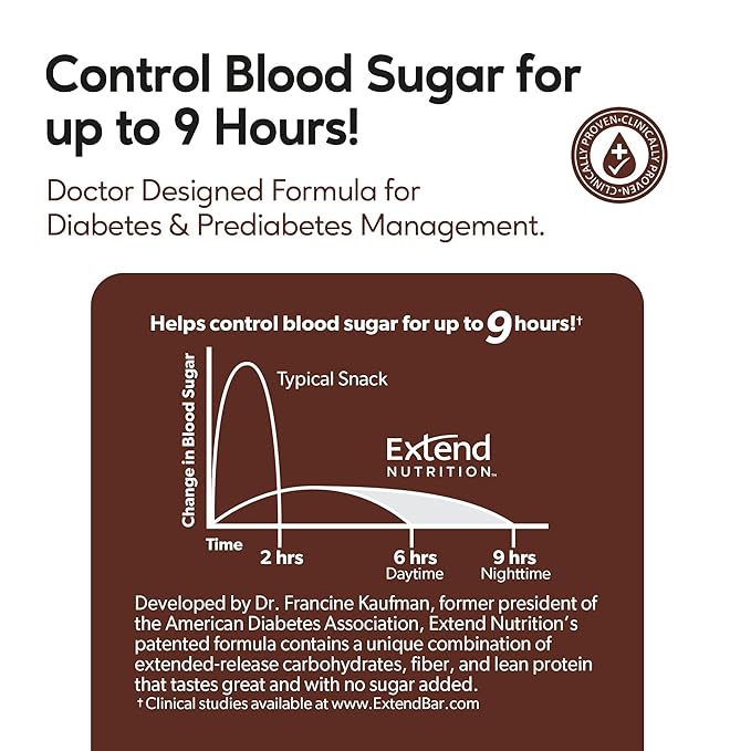 Extend Nutrition Power Pack: Sugar-Free &amp High-Protein Bars – Perfect Diabetic Snacks - Chocolate Peanut Butter &amp Peanut Butter Low Carb Keto-Friendly Energy &amp Hunger Control!