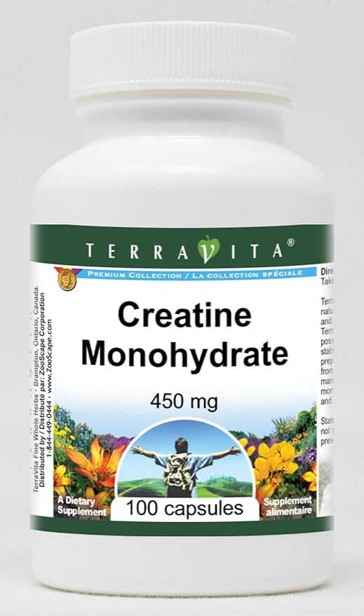 Creatine Monohydrate - 450 mg (100 Capsules ZIN: 510887)
