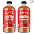 Lucy's Family Owned - 34oz. GLASS BOTTLE (2 PACK) Organic With the Mother Apple Cider Vinegar Unfiltered Unpasteurized Raw and NonGMO