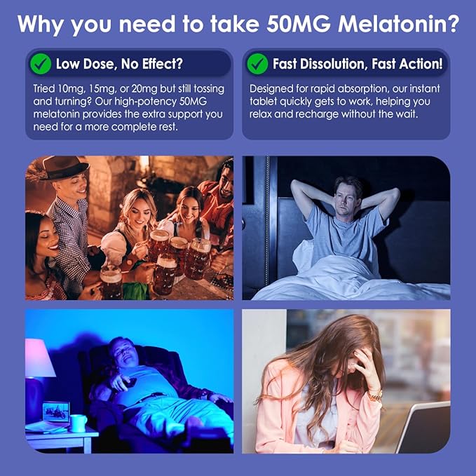 NEVISS Melatonin 50 mg Fast Dissolve + 5-HTP Gummies