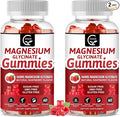 Magnesium Glycinate Gummies 400mg Mg Potassium Supplement with Chelated Magnesium Malate Complex Vitamin D B6 and CoQ10 Supports for Memory Calm Mood &amp Sleep - 60 Count (Pack of 2)