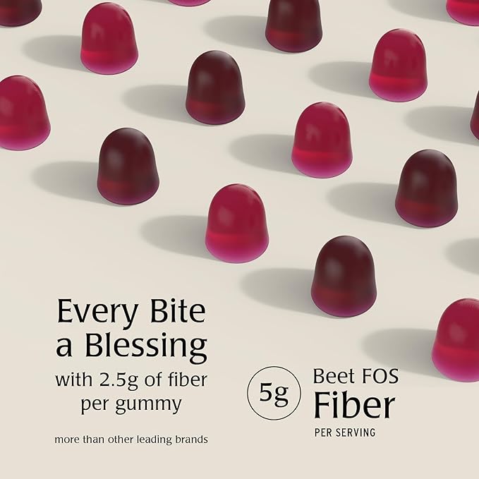 Prebiotic Fiber Gummies for Adults &amp Kids with No Added Sugar- 5g (60 Count-2 Pack) High Fiber Supplement Gummies - Vegan - Keto Friendly - Digestive Health Supplements