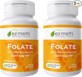 EZ Melts Dissolvable Folate 1667 mcg DFE - Methylated Folate Supplement - Heart Health &amp Healthy Fetal Development - Non-GMO Vegan &amp Dairy-Free - Orange Blast -120 Dissolvable Tablets (120 S