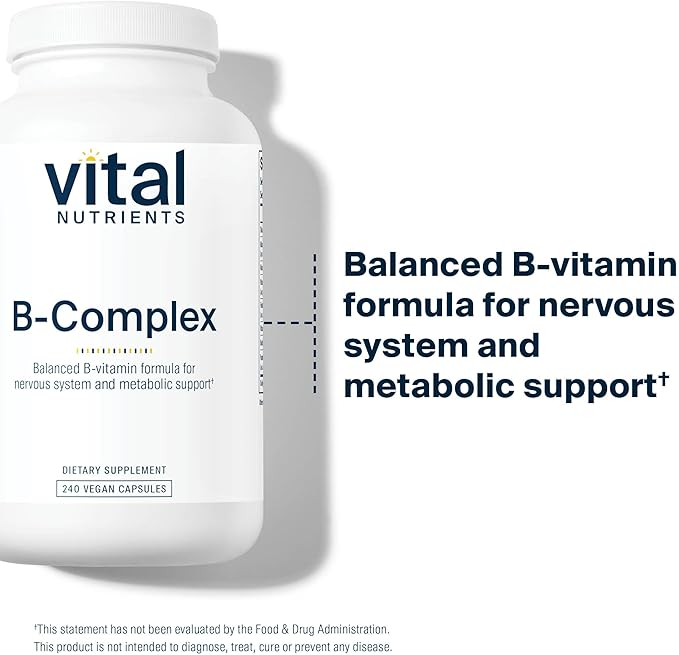 Vital Nutrients Vitamin B-Complex - Vegan High-Potency Methylated B Complex Vitamins - B Vitamins Support Energy Production Metabolism and Heart Health* - Gluten Dairy Soy Free - 240 Capsules