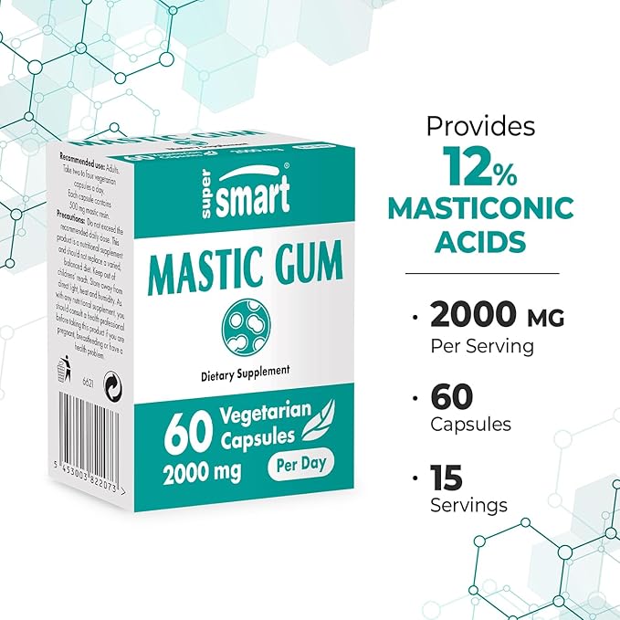 Supersmart - H. Pylori Formula Bundle (Complete Action) - Probiotic L. Reuteri w/Mastic Gum | Non-GMO &amp Gluten Free - 60x2 &amp 120 Vegetarian Capsules