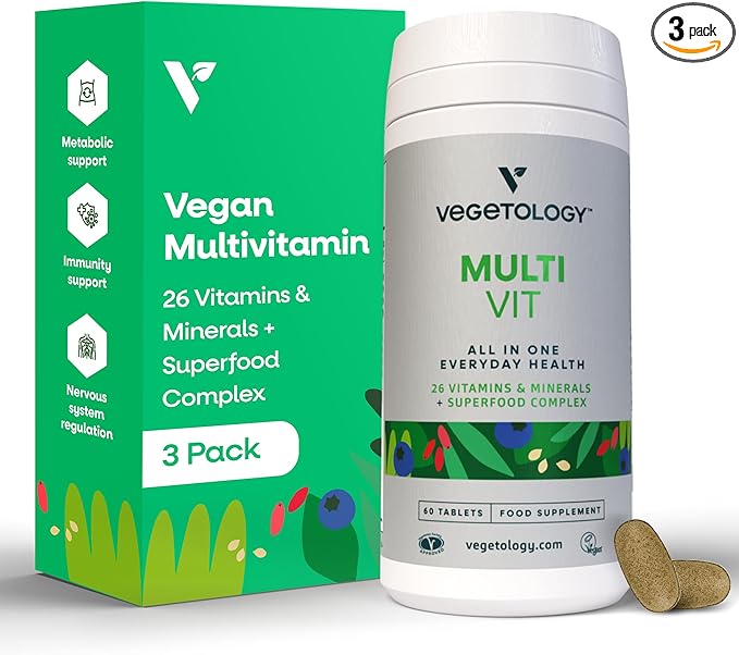 MultiVitamin Supplement Vegan Multivitamins 26 Vitamin &amp Minerals for Metabolic &amp Immune Support – Multivitamin for Women &amp Men (3 Pack)