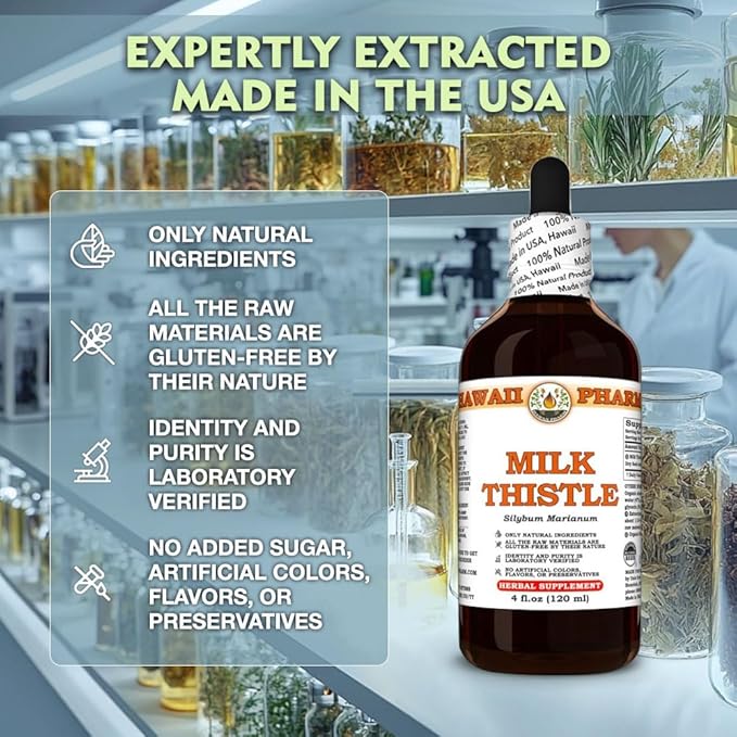 Milk Thistle (Silybum marianum) Dry Seed Tincture All Natural Vegan Pure Liquid Extract - 4 fl.oz
