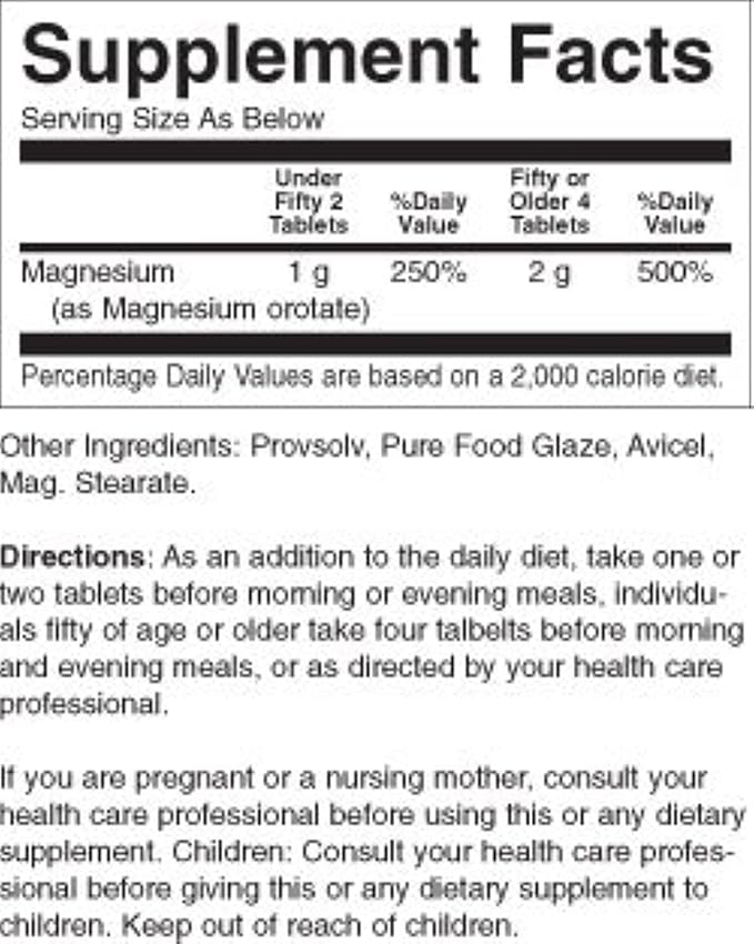 Dr. Hans Nieper Magnesium Orotate Tablets 500 Mg 200 Count