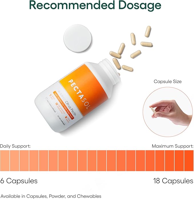 PectaSol Modified Citrus Pectin – 90 Capsules – Total-Body Health Supplement to Support the Heart Immune System Inflammation Response &amp Healthy Aging + Maintain Healthy Galectin-3 Levels
