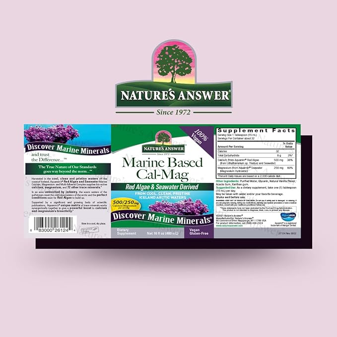 Nature's Answer Marine Based Calcium Magnesium Vanilla Cream 16-Ounce