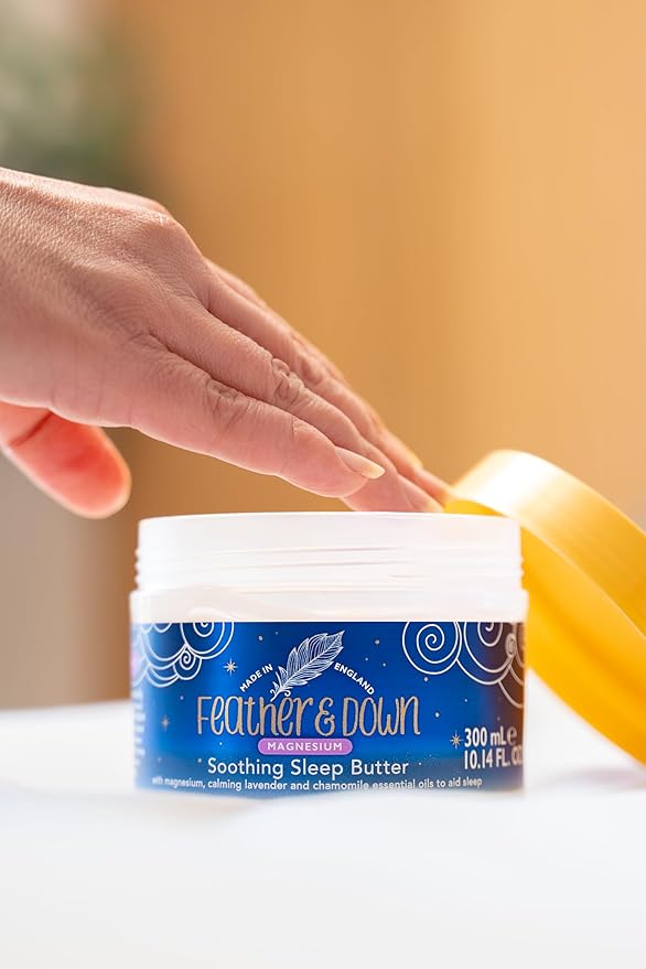 Feather &amp Down 300ml Magnesium Soothing Sleep Butter Enriched with Magnesium Calming Lavender &amp Chamomile Essential Oils to aid Sleep Vegan &amp Cruelty Free