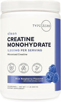 Type Zero Creatine Monohydrate Powder 500 Grams Blue Raspberry Flavor - Gluten-Free