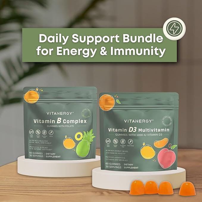 Women’s B Complex + Multivitamin with D3 + K2 Gummies Sugar Free Made in USA