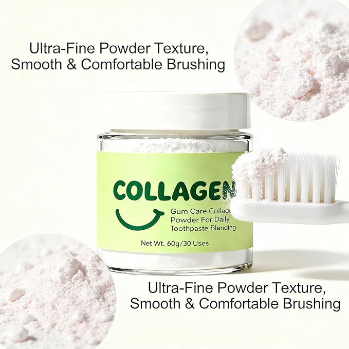 Collagen Powder for Gums Collagens Tooth Powder Smile Strengthening Collagen Powder for Gums and Teeth Hydroxyapatite Toothpaste Care Powders Protect Gum (1)