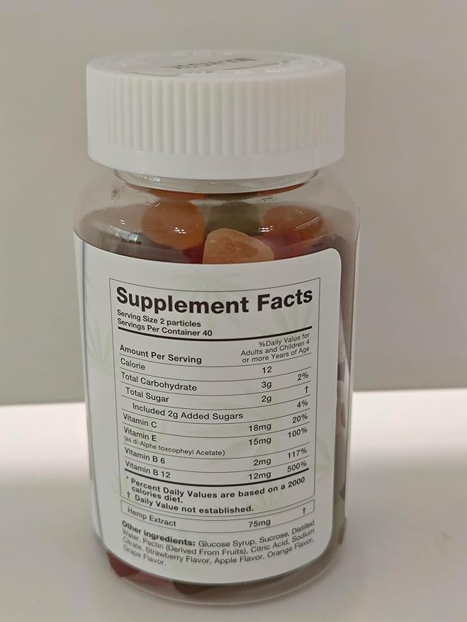 4 Pack Organic Hemp Gummies Extra Strengthen High Potency with Pure Hemp Oil Extract Vegan Edible Bear Candy for Relaxation and Peace