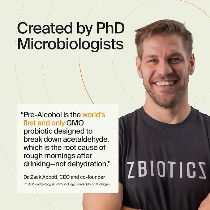 ZBiotics — Feel Better After Drinking Wake Up Refreshed Science-Backed Patented Probiotic for Easier Mornings Travel-Friendly 12-Pack of 0.47 Fl Oz Bottles
