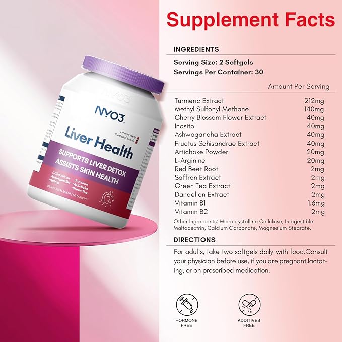 NYO3 Milk Thistle Liver Detox Supplement Support Liver Detoxify &amp Assist Skin Health Supplement 2 Pack