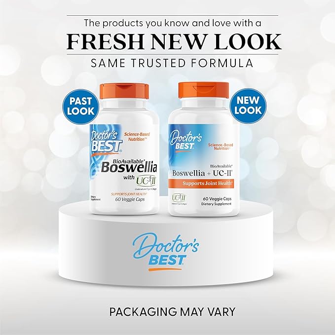 Doctors Best BioAvailable Boswellia + UC-II Supports Joint Health Non-GMO Gluten Free Soy Free 60 Veggie Caps