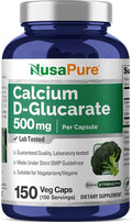 NusaPure Calcium D-Glucarate 500 mg 150 Veggie Caps Vegan Non-GMO Gluten-Free