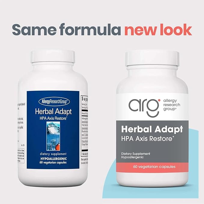 Allergy Research Group Nutricology Botanical Adapt - Stress Support Adaptogens Supplement HPA Ashwagandha Rhodiola and Holy Basil Cortisol Manager - 60 Count