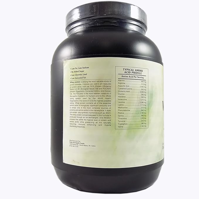 Holly Hill Health Foods Whey Protein 37 Day Supply Unsweetened Unflavored 32 Ounces