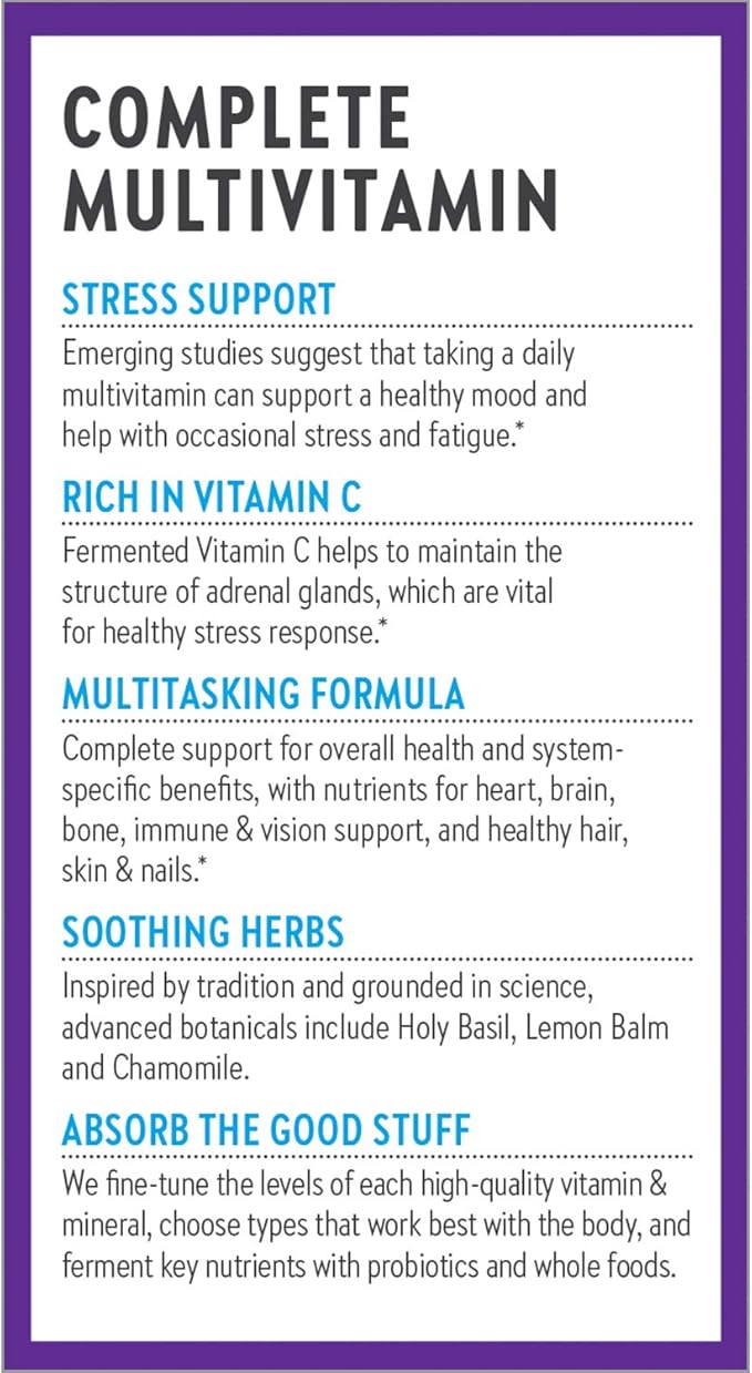 New Chapter Calming Supplement -Perfect Calm Multivitamin for Stress + Mood Support with B Vitamins + Holy + Lemon Balm + Organic Non-GMO Ingredients Basil 72 Count (Pack of 1)