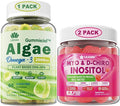 Bundle: Vegan Omega 3 Supplement Gummies &amp Inositol Gummies Ideal 40:1 Ratio Myo &amp D-Chiro Inositol
