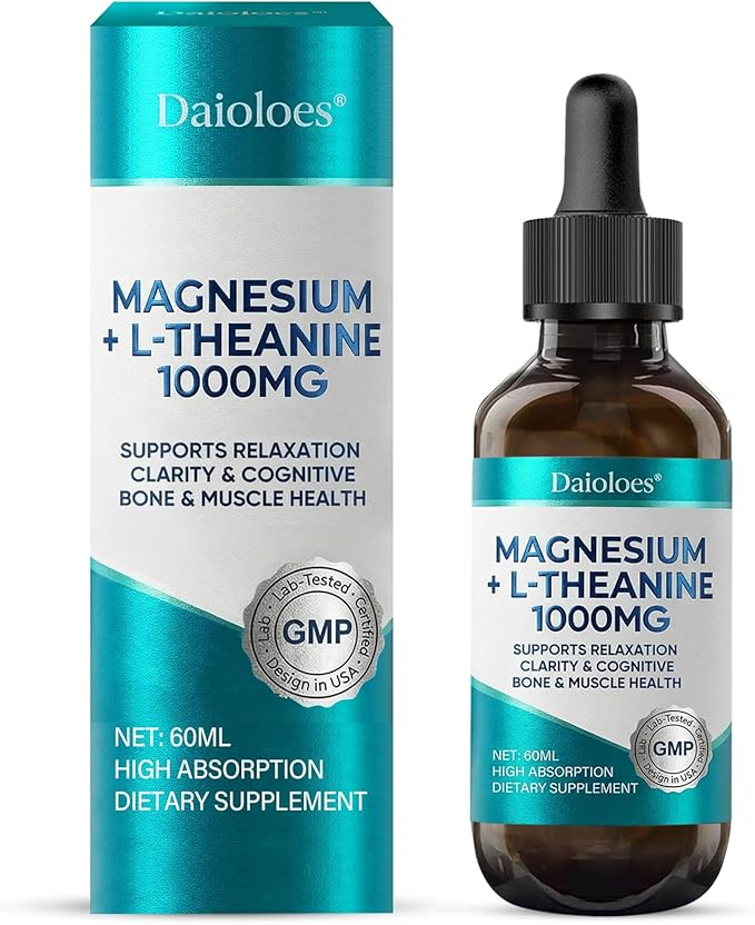 Magnesium L-Threonate Liquid Drops Triple Calm Magnesium Threonate w. Apigenin Theanine Lemon Balm for Relaxation Sleep High Absorption for Brain Health &amp Cognitive Support 2.0 Fl Oz