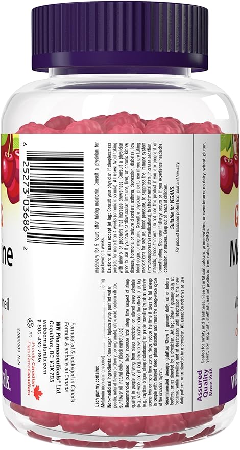 Webber Naturals Melatonin 5 Mg Gummy 90 Count