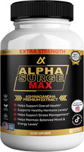 Alpha Surge Max Organic Ashwagandha Black Pepper Extract 60 Capsules Extra Strength Dietary Supplement (1)